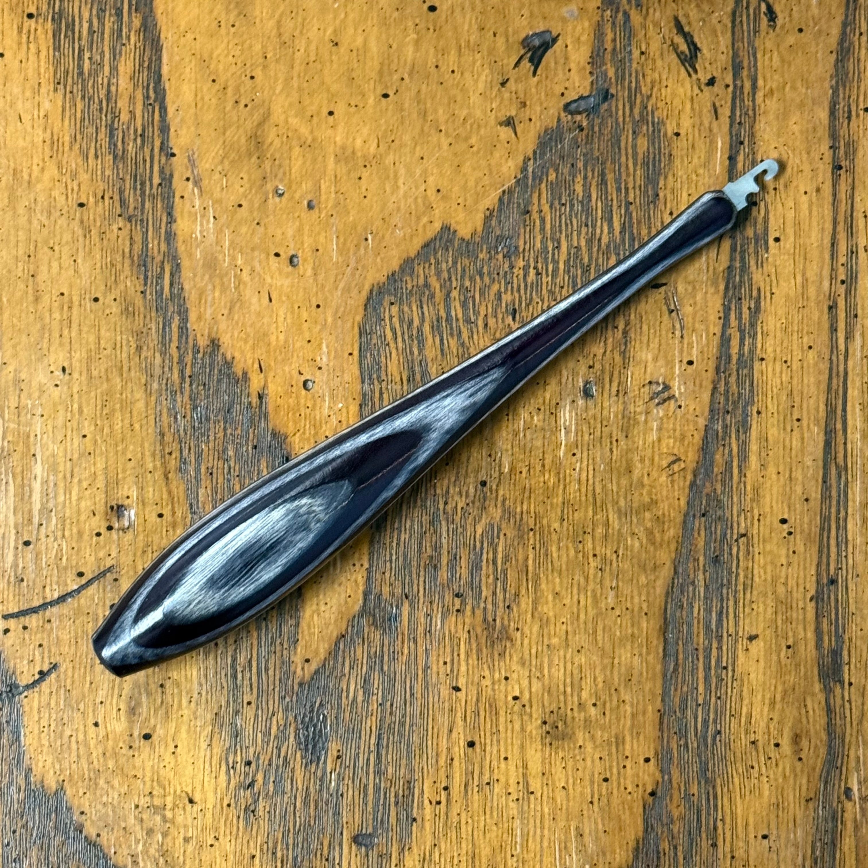 Handcrafted wood needle threader