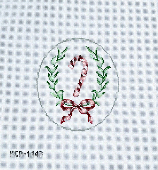 KCD1443 Candy Cane Oval Ornament