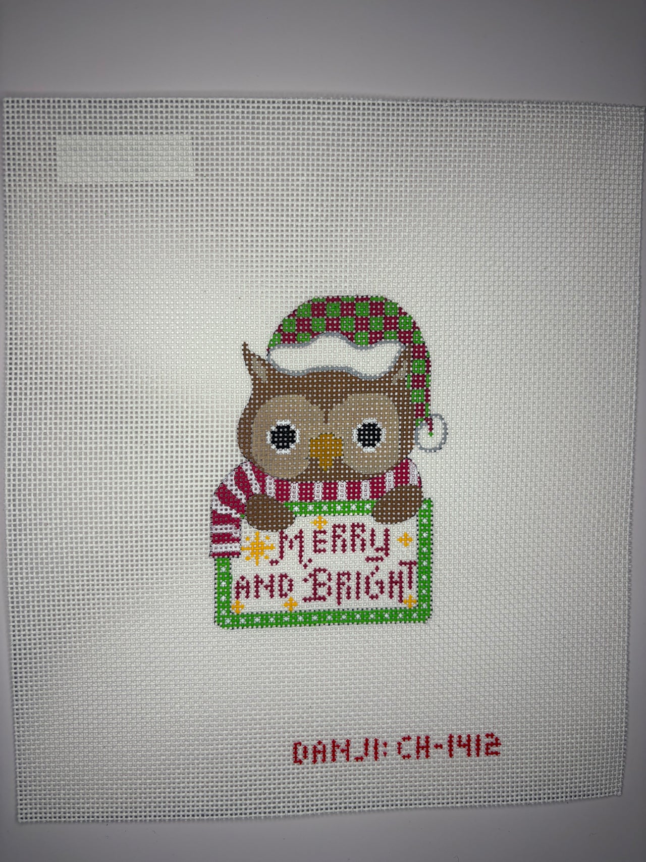 CH-1412 Owl Tag - Merry and Bright