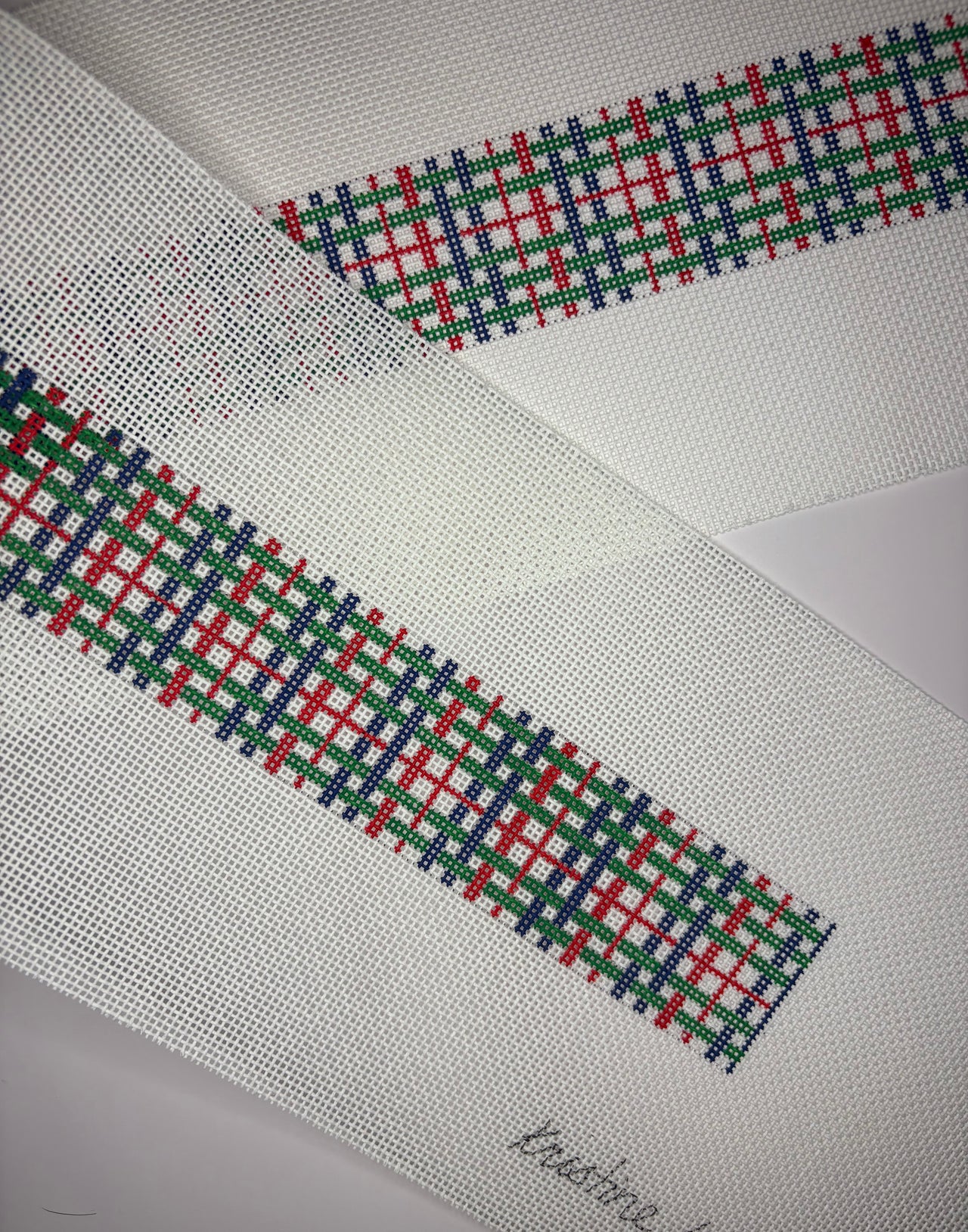 KKB539 Navy, Green and Red Plaid Belt