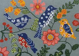LR 3026B BIRDS ON BLUE - TS