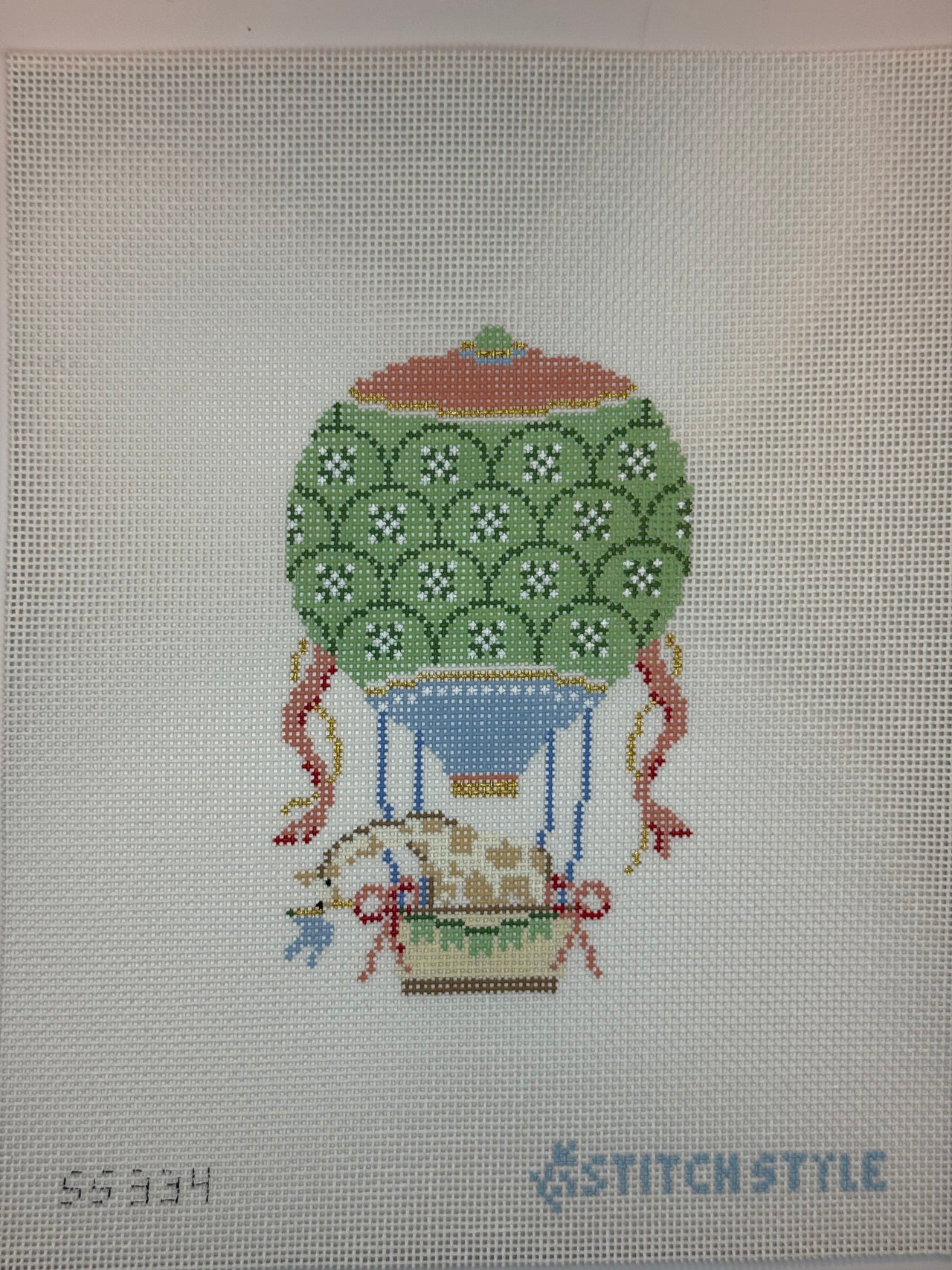 Green and Blue Hot Air Balloon with Giraffe SS334 - MKT