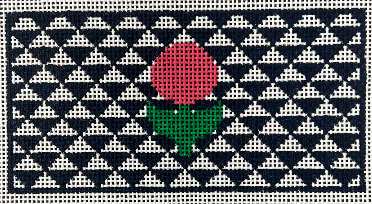 ML08 Navy Triangle Insert w/ Flower - TS