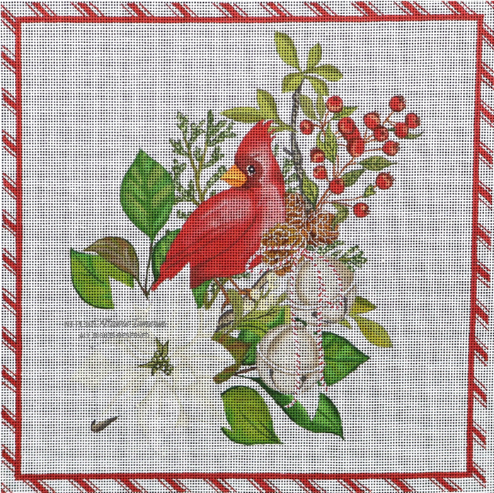 NTPL10 - NEW 2024 - Pillow: Silver Bells Cardinal - TS