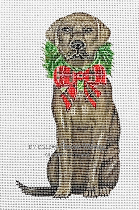 DMDG12A - Dog: Holiday Chocolate Lab Ornament - TS