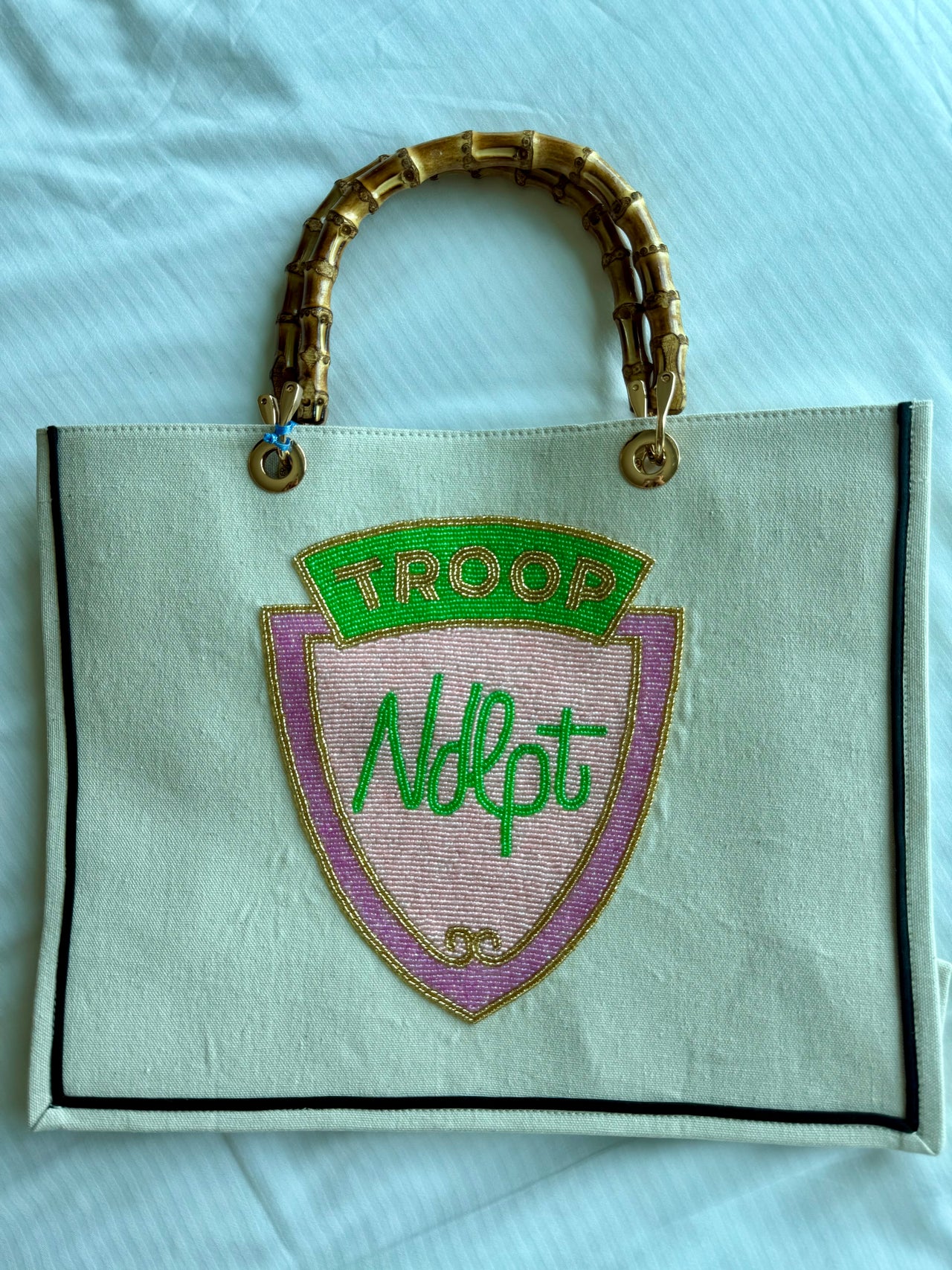 Troop NDLPT Pink Bamboo Handle Tote Bag - MKT