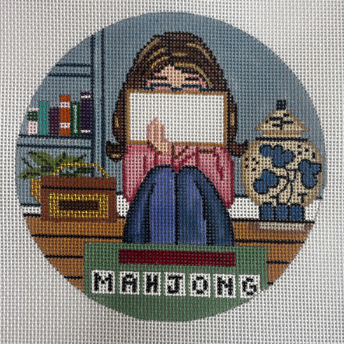 GE GS1219 Mahj Stitching Girl Round - MKT