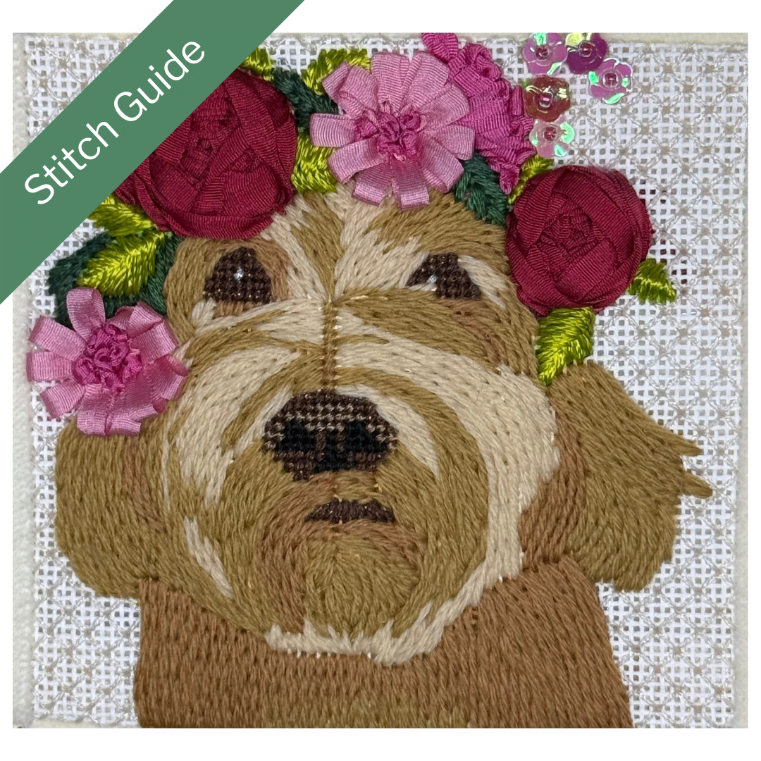 Golden Doodle Canvas + Stitch Guide by Melissa MacLeod