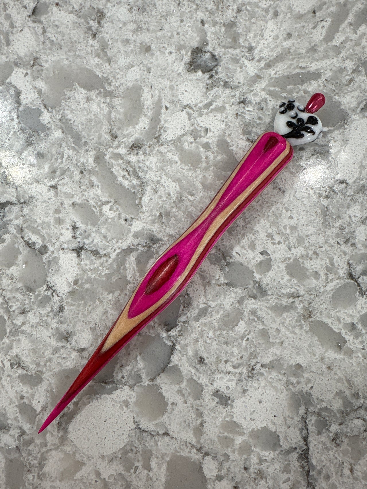 Special Edition Valentines Handcrafted Wooden Laying Tool with Glass Bead