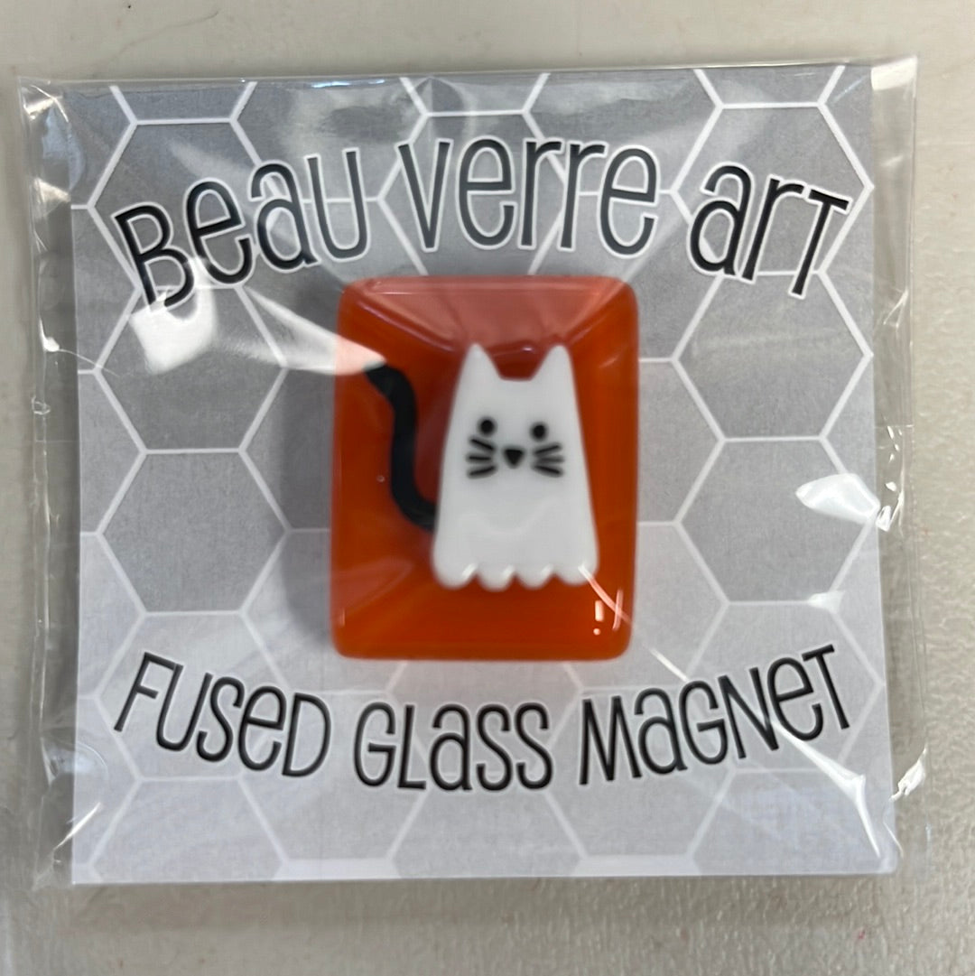 Kitty Ghost Fused Glass Needleminders