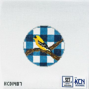 KCD1487 Gingham Round Goldfinch - TS