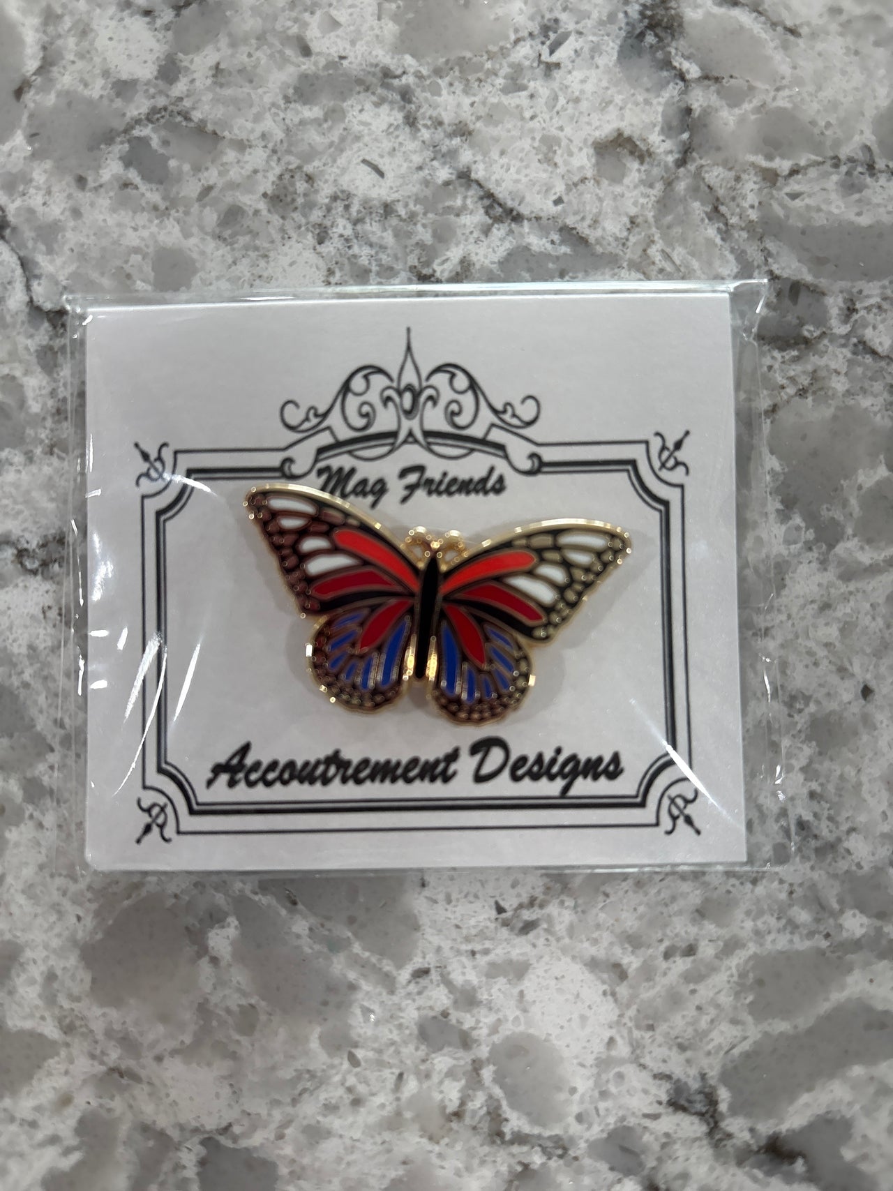 Patriotic Butterfly Needleminder Mag Friend