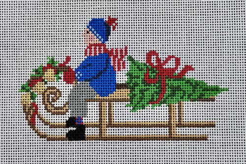 R22 Festive Sled - Boy Canvas + Stitch Guide by Kelli Unkel