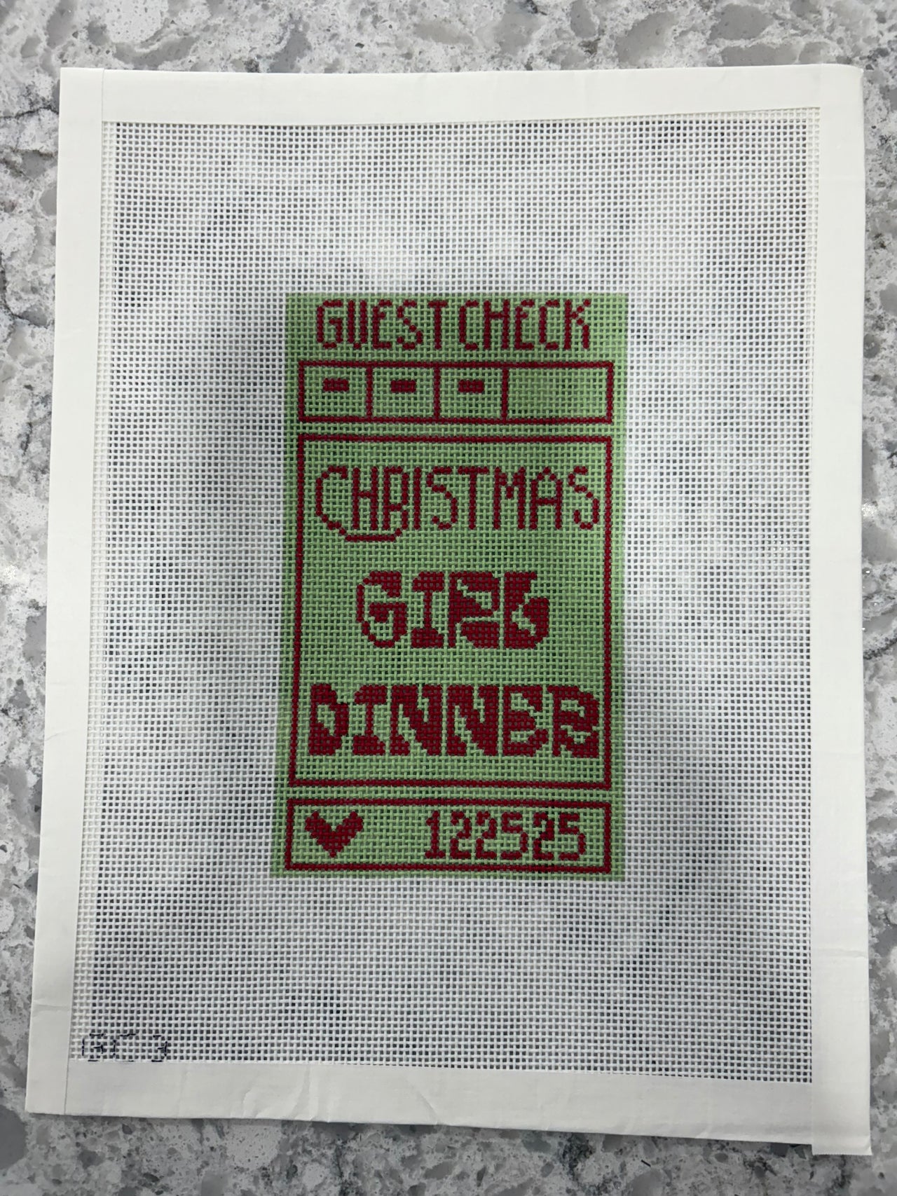 GC3 Guest Check - "Christmas Girl Dinner" Canvas - SE