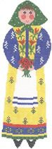 LR 363B-18 Y/B QUIMPER LADY/FLOWERS - TS