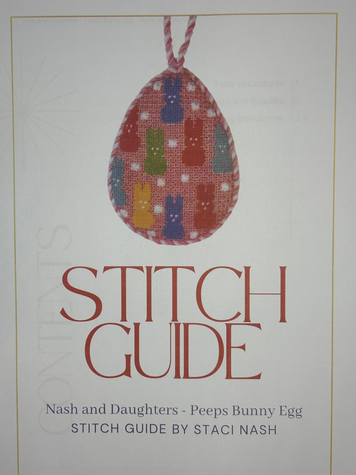 ND-15 Peeps Bunny Egg with Stitch Guide - MKT2