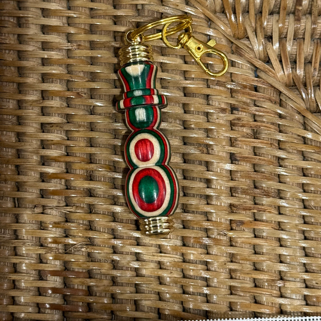 Special Edition Snowman Handcrafted Wooden Needle Case Fob