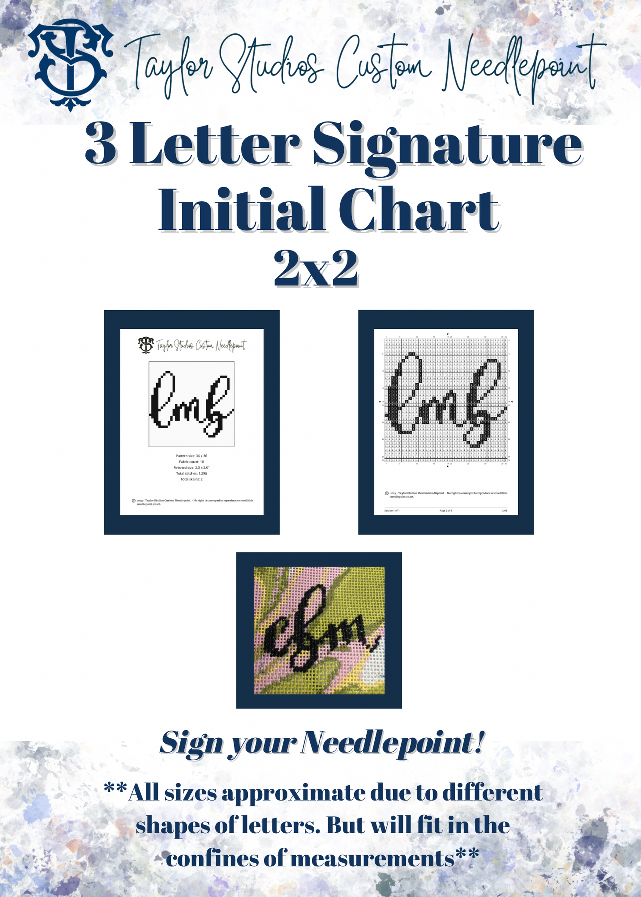 3 Letter Custom Initials Signature Chart
