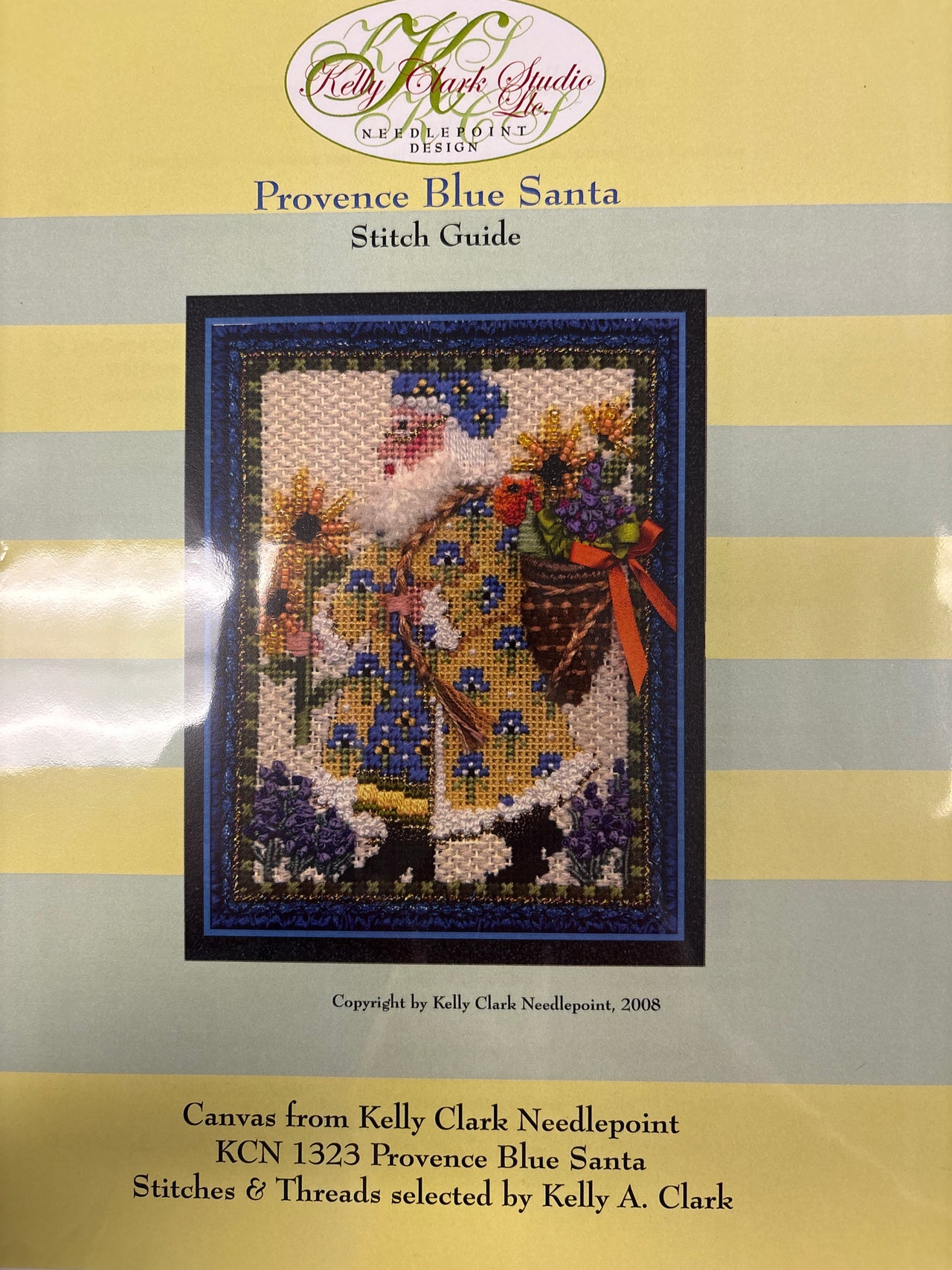 KC-KCN1323SG Mini Blue Provence Santa Stitch Guide - TS