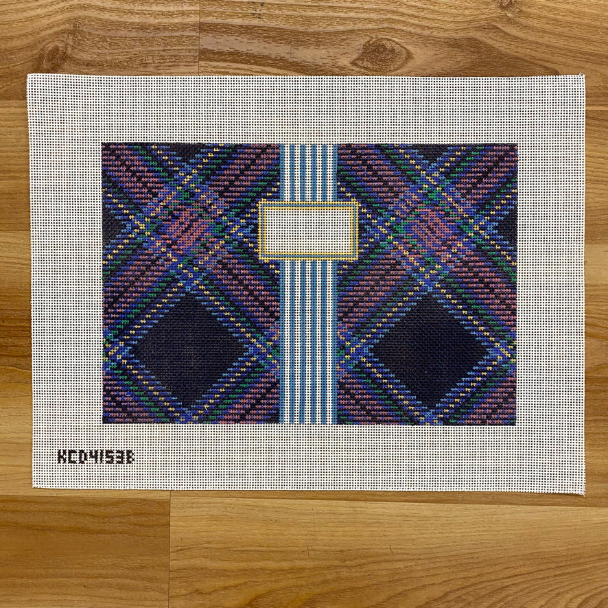 KCD4153B Tartan Plaid Clutch - Blue - TS