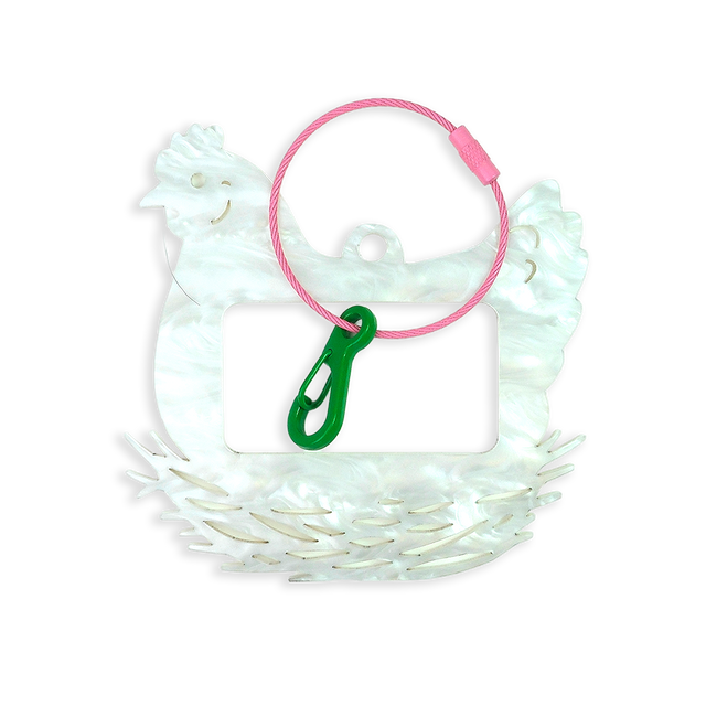 Chicken Bag Tag - Pearl