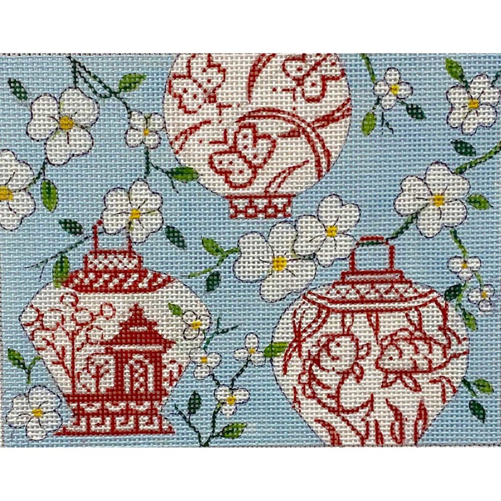 AP4214 Chinese Lantern on Blue Mahjong
