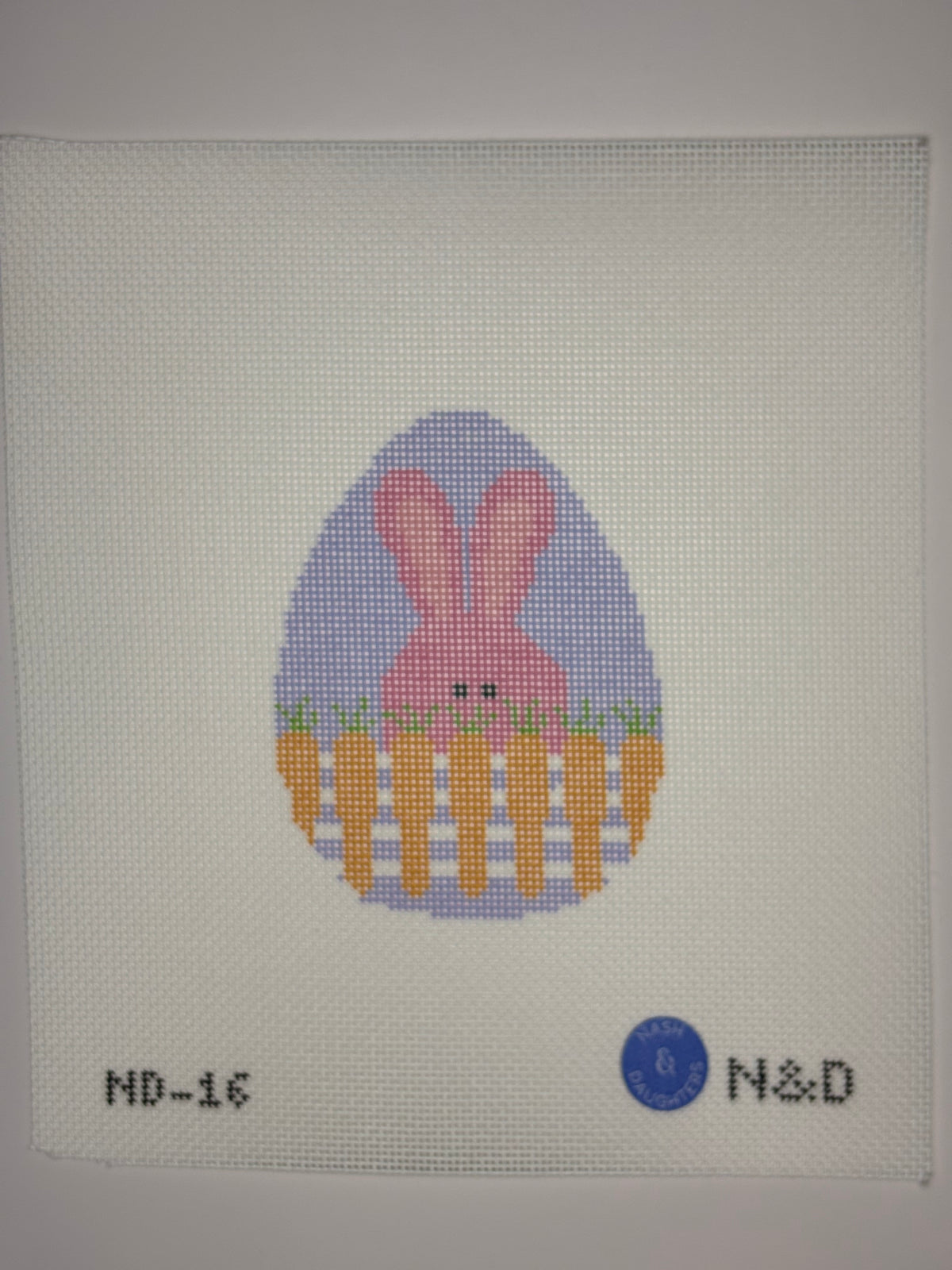 ND-16 Bunny with Carrot Fence Egg with Stitch Guide - MKT2