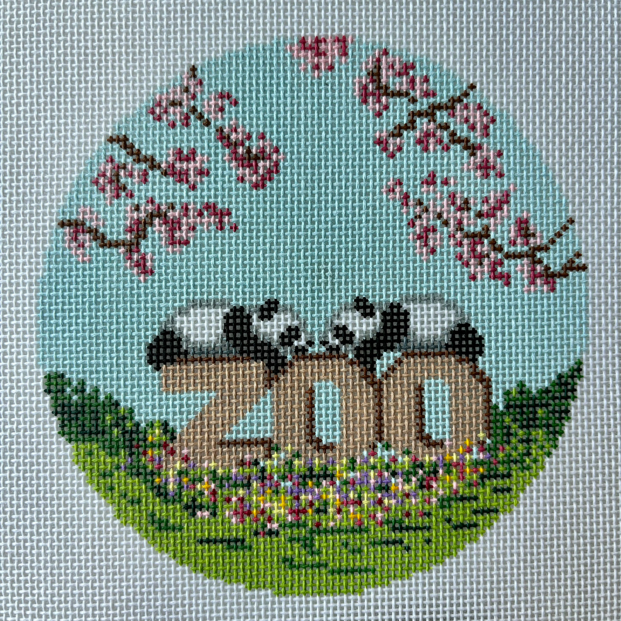 Pandas on Zoo Sign