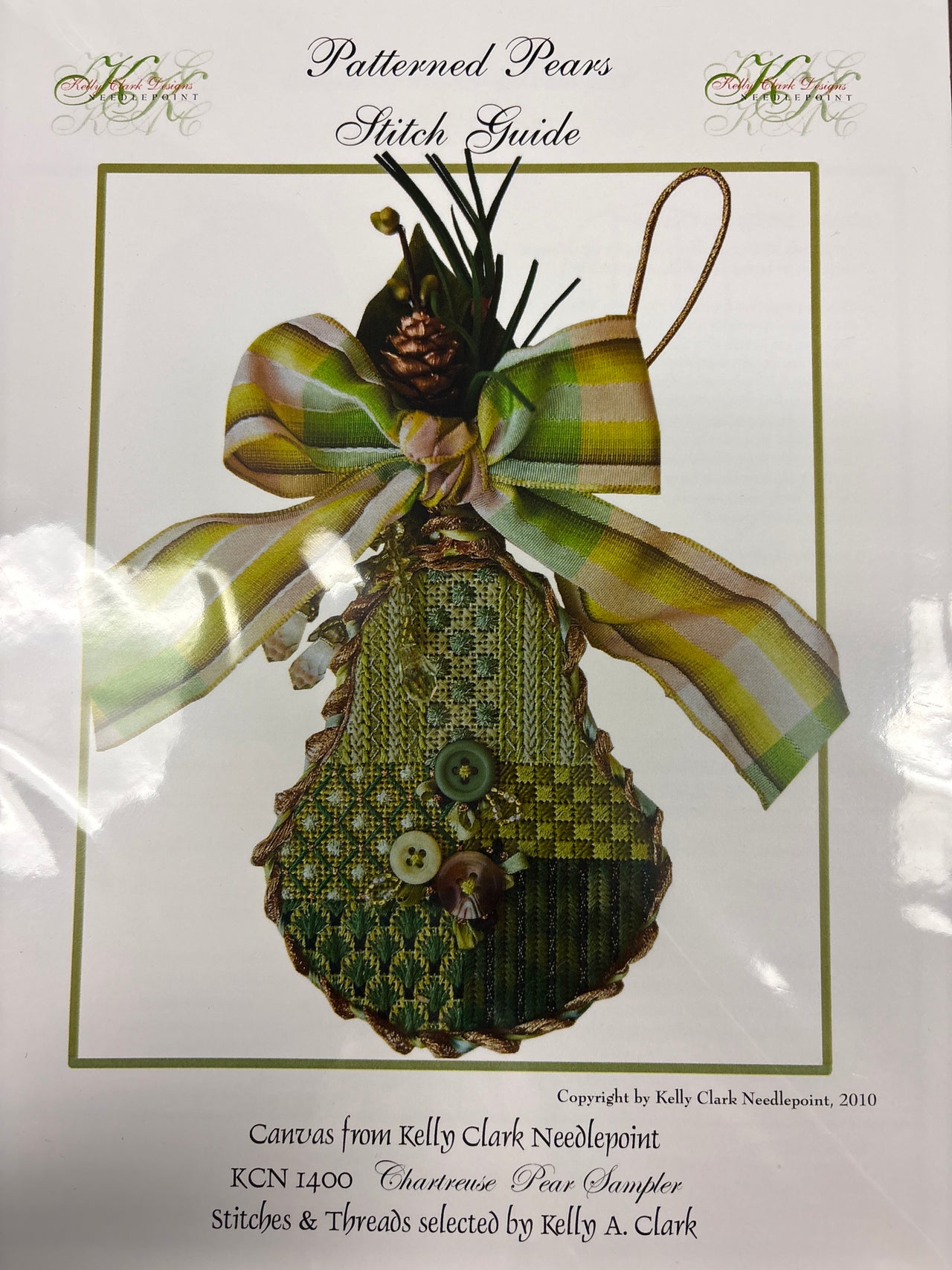 KC-KCN1400SG Chartreuse Pear Sampler Stitch Guide - TS