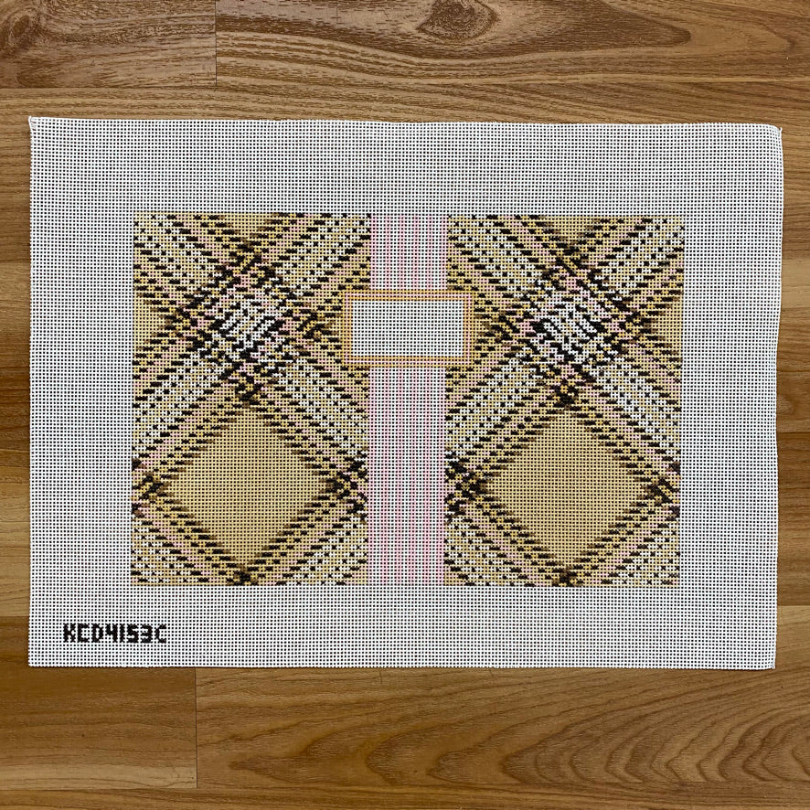 KCD4153C Tartan Plaid Clutch - Cream - TS