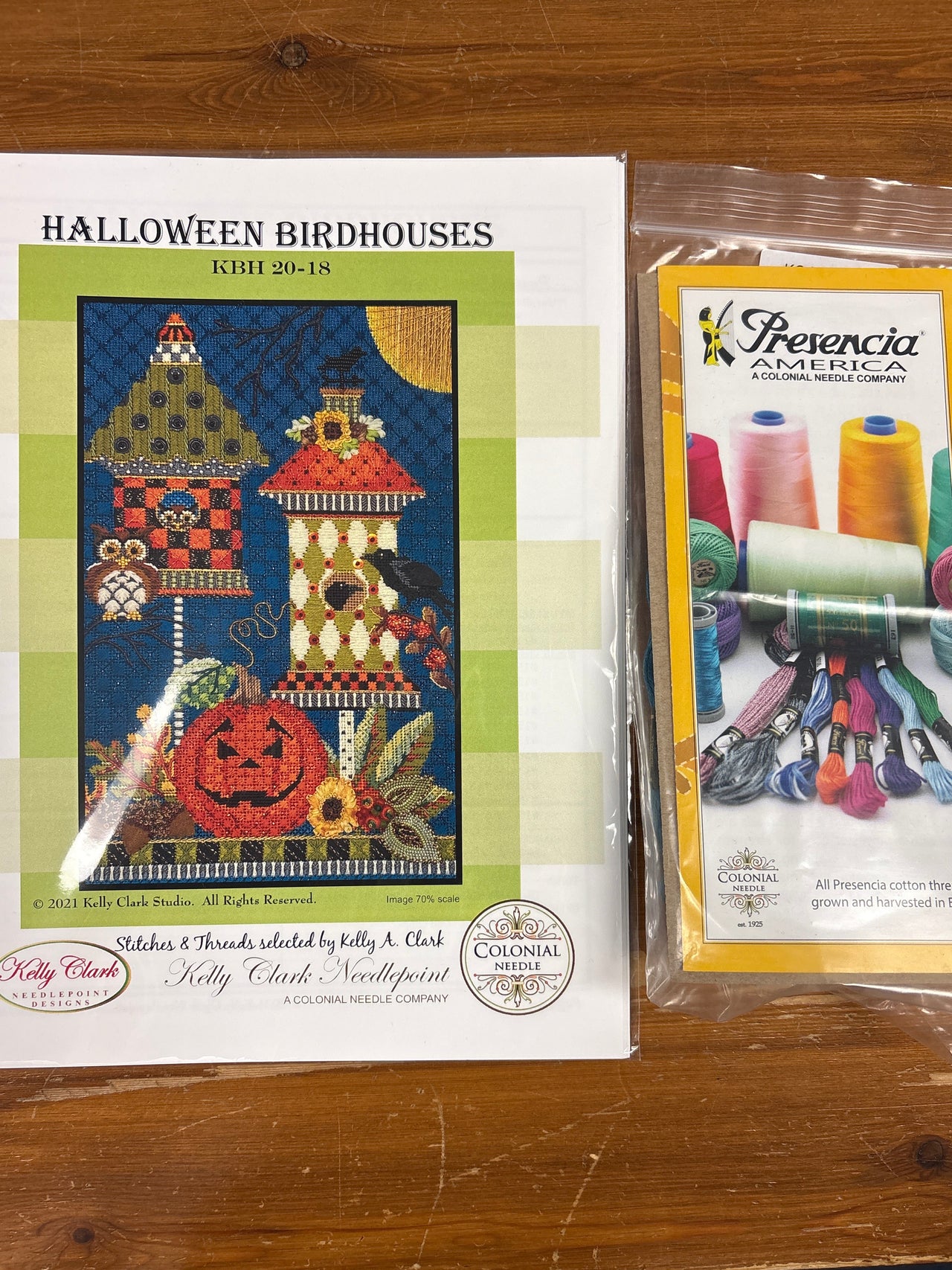 KC-KBH20-18SG Stitch Guide for Halloween Birdhouses and Presencia Thread Kit - TS