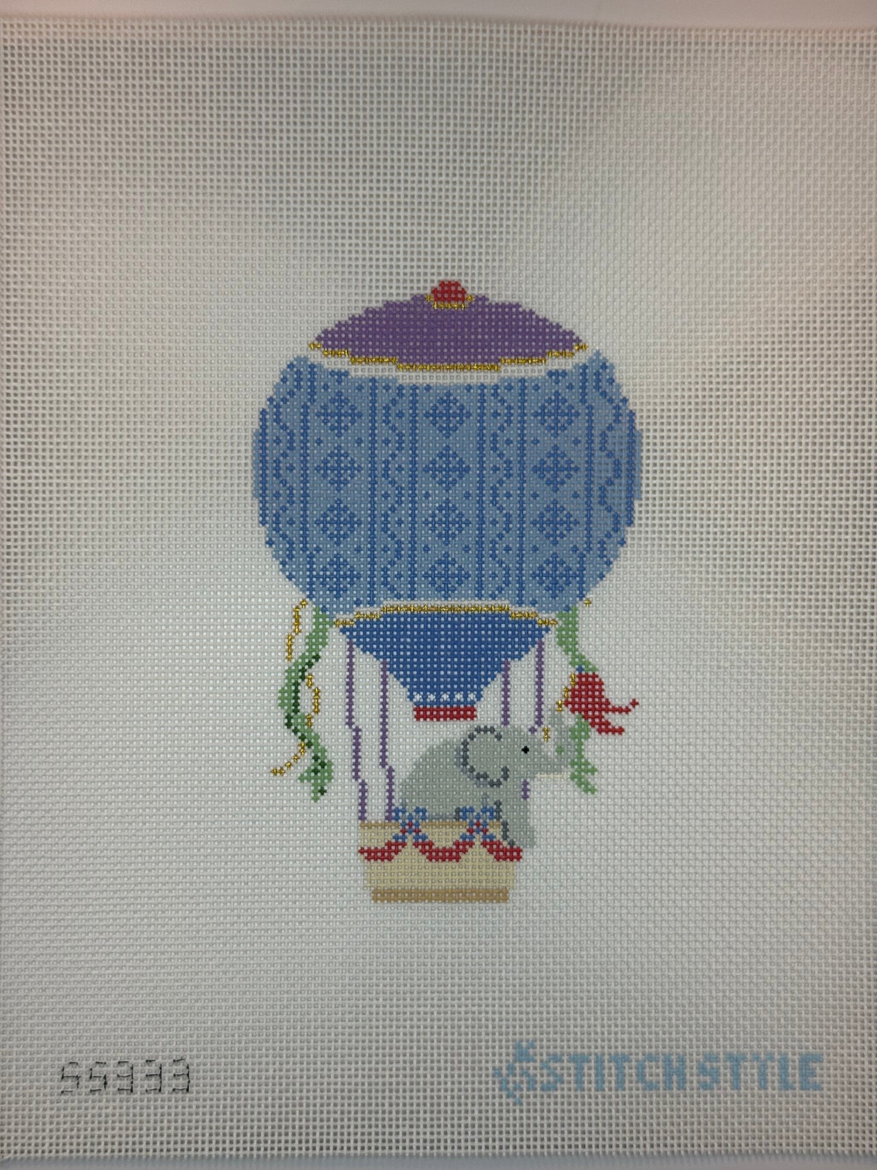 Blue and Purple Hot Air Balloon with Elephant SS933 - MKT
