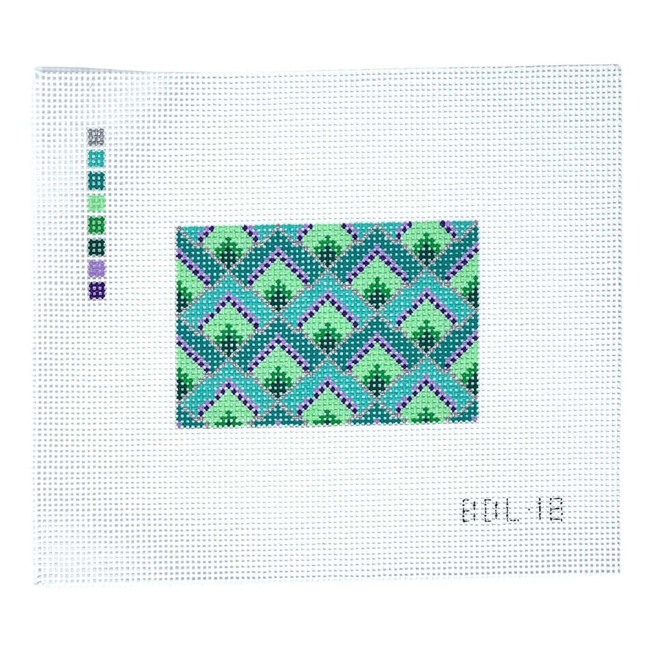 Bargello Diamond Luggage Tag Purple/Green BDL18