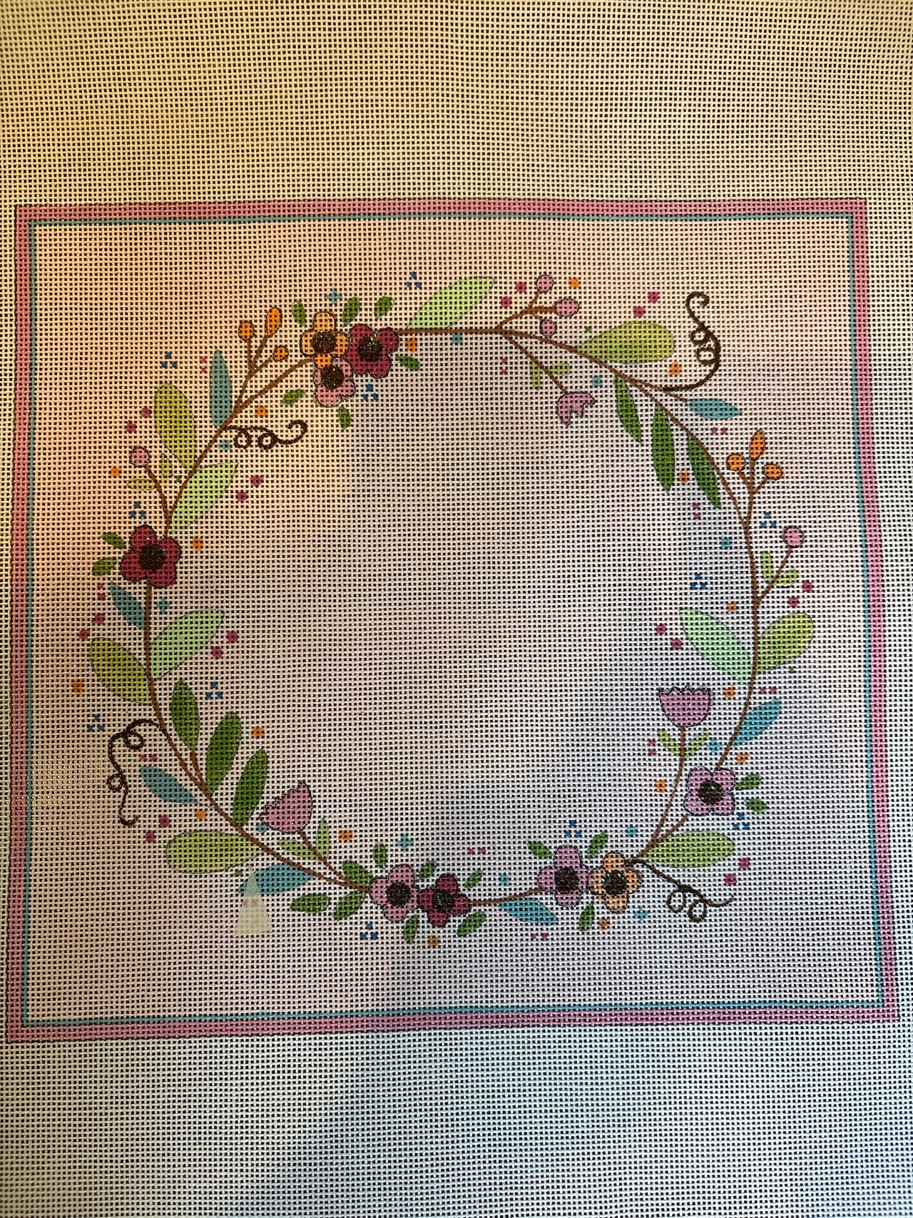 Floral Wreath on Pink 4355