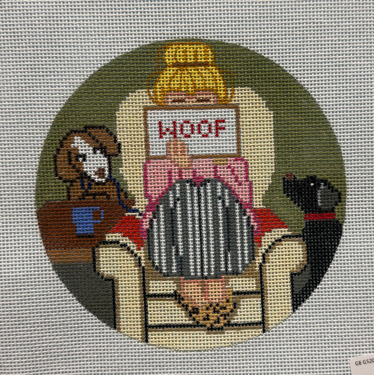GE GS200 Dog Stitching Girl Ornament