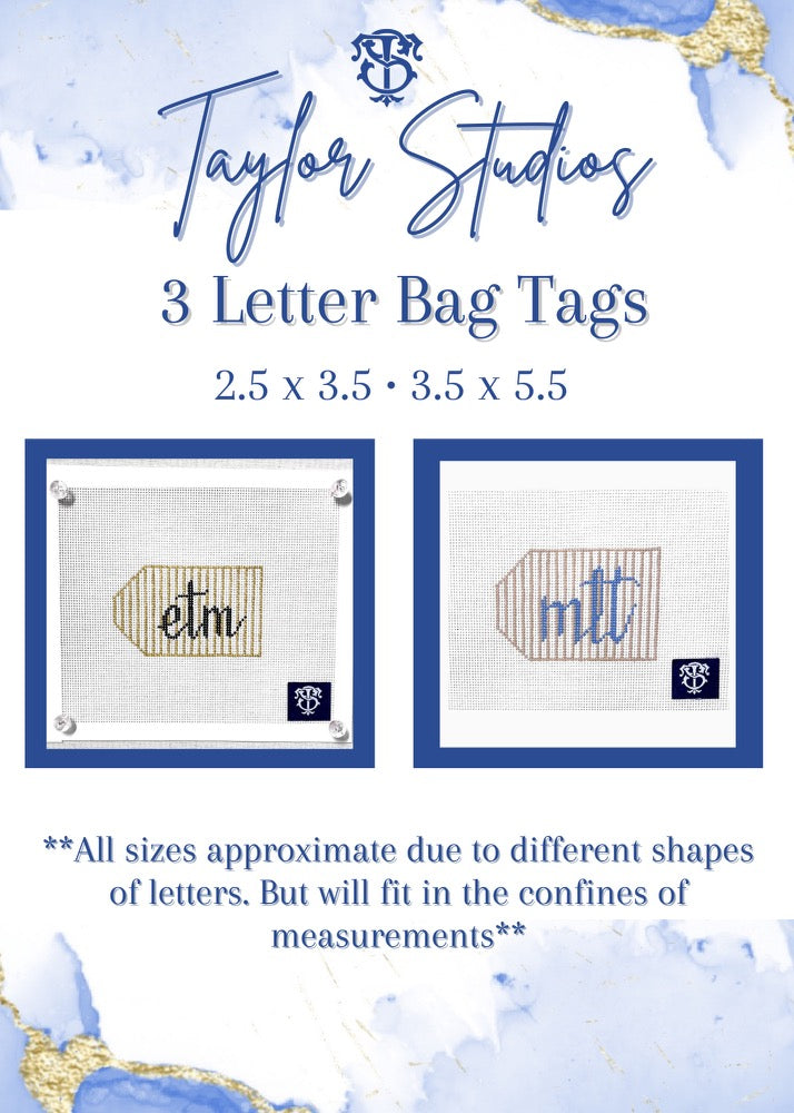 3 Letter Custom Initials Bag Tag