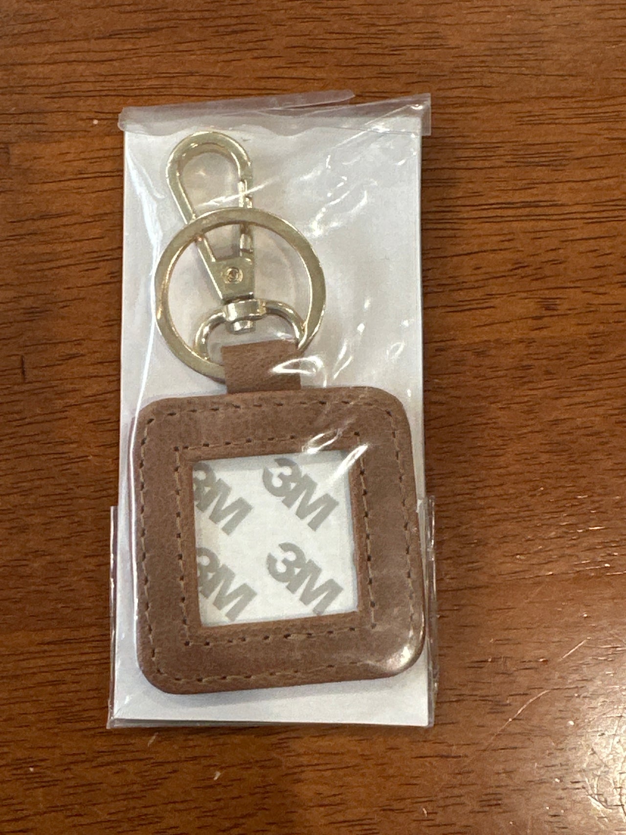 '-  Leather Key Fob - Tan with Gold hardware - TS