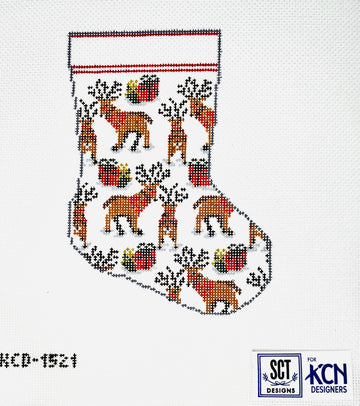 KCD1521 Reindeer Mini Sock Canvas - TS