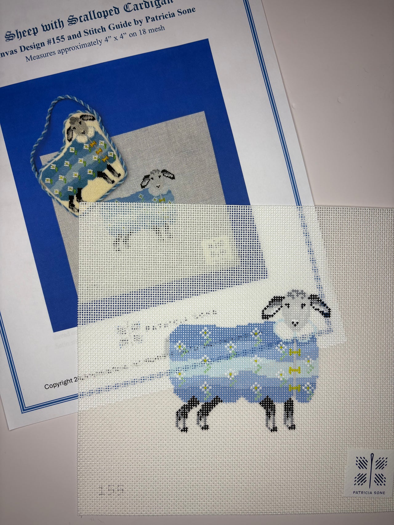 155 Sheep Scallop Cardigan with stitch guide