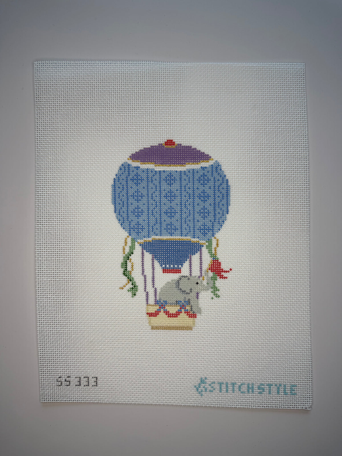 SS333 Blue and Purple Hot Air Balloon w/ Elephant - MKT