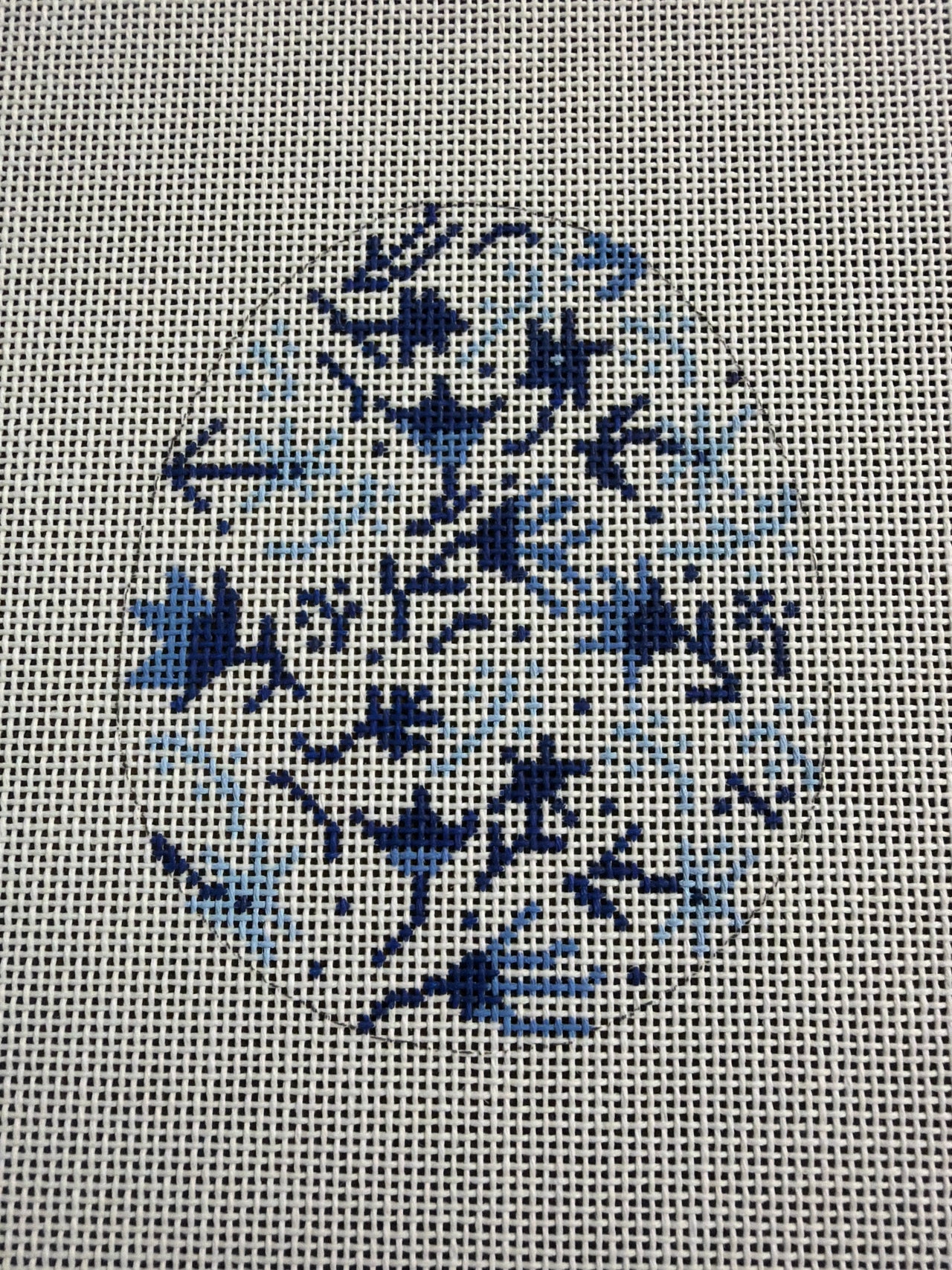 21-120 Blue Floral Egg  - TS