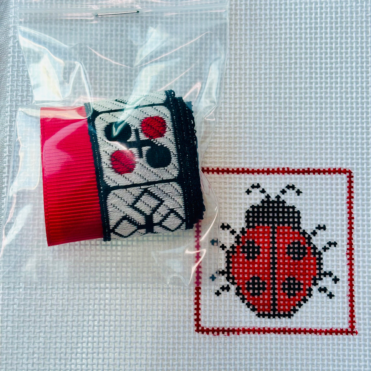 Lady Bug Bookmark BMLB with included Vintage Ribbon