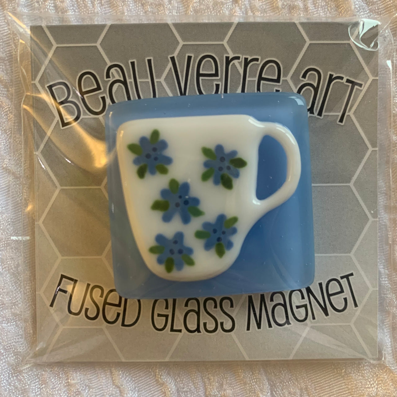 Floral Teacup Fused Glass Needleminder
