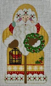 CH-1384 Father Christmas - Yellow Holding Wreath