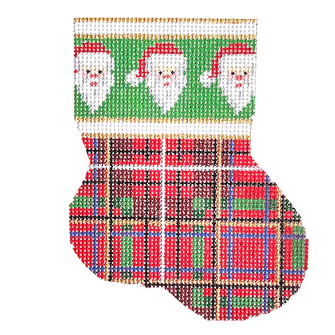CT-1056 Santa's Cuff/Plaid Mini Sock