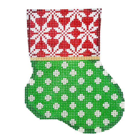 CT-1913 Snowflake Cuff / Dot Mini Sock