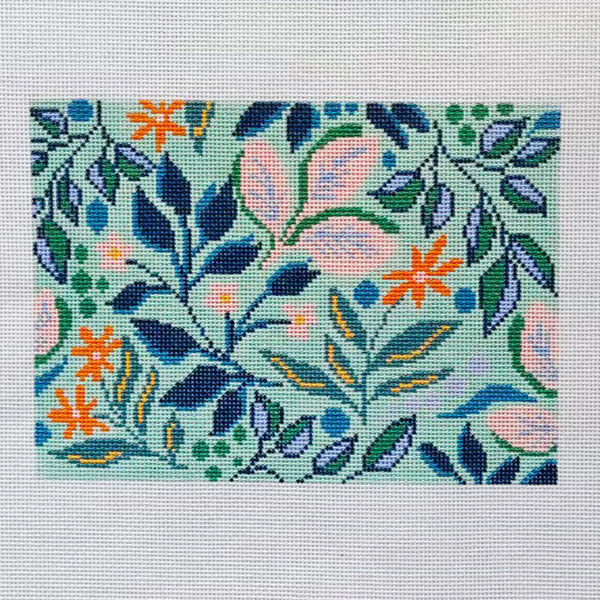 25-400JM Aqua Floral Pattern - Julia McGahee - TS