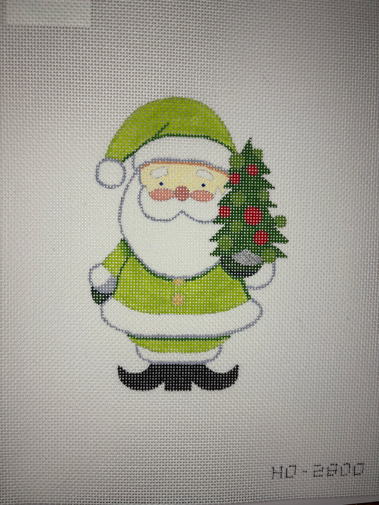 HO-2800 Little Lime Green Santa with Tree