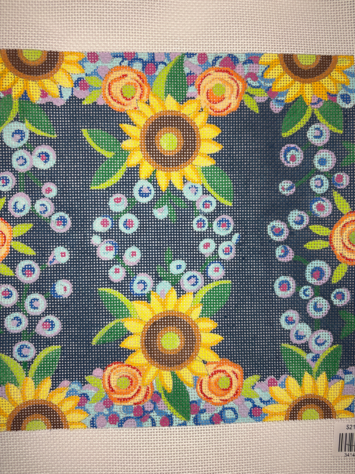8046 Sunflowers on Blue Pillow
