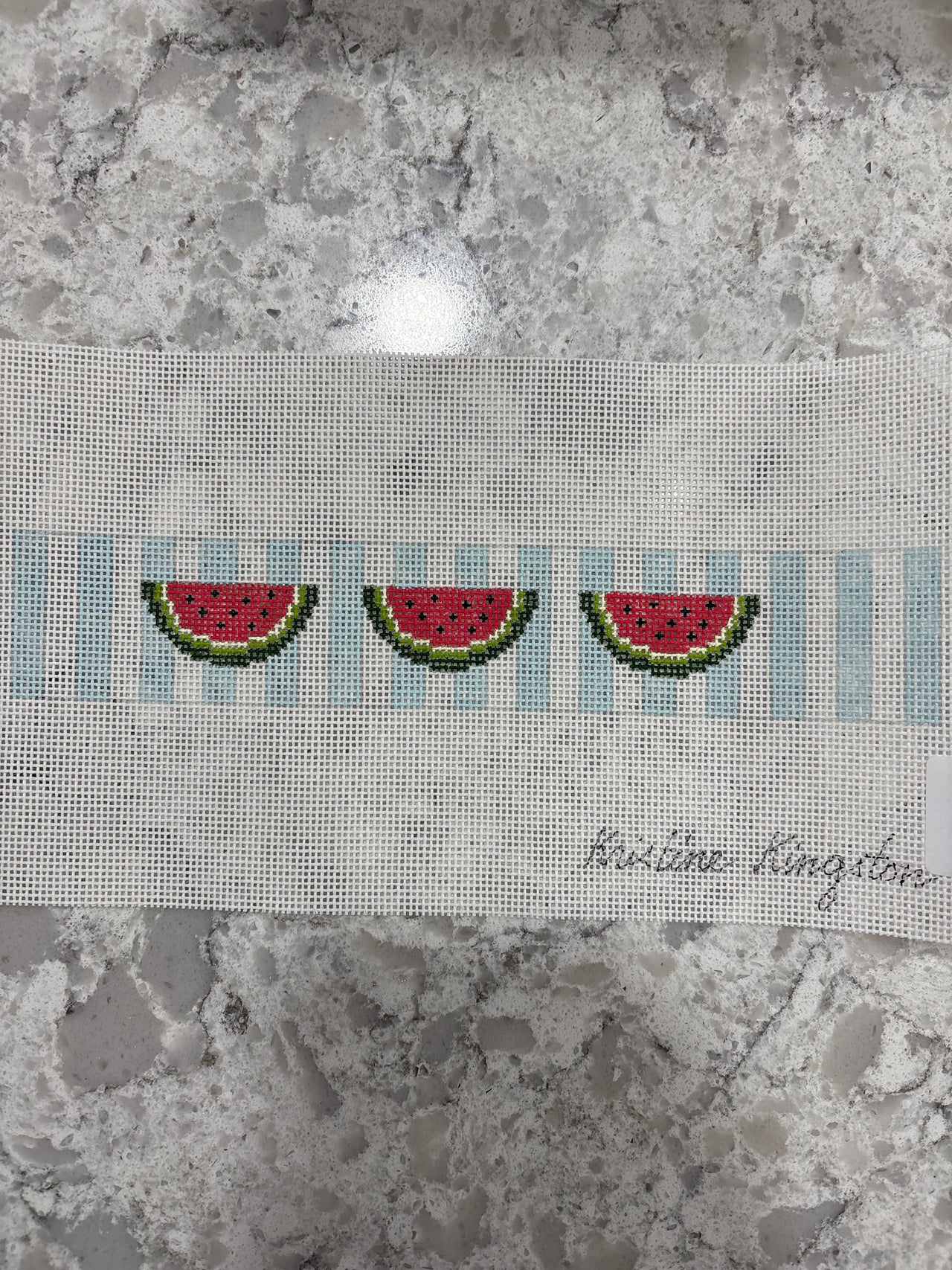 KKF10 Watermelons on Blue Stripes Fob